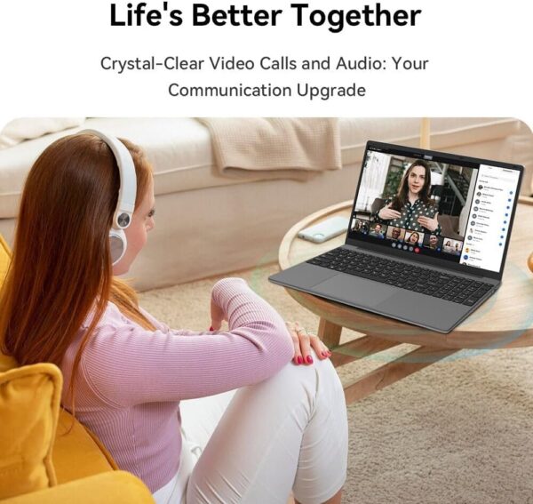 Laptop Computer | 15.6'' HD Display | Intel UHD Graphics | Intel Celeron N5095 4-Core Processor |12GB RAM | 512GB SSD up to Expandable 1TB | WiFi | 180°Open Angle | Windows 11 Laptop, Gray - Image 8