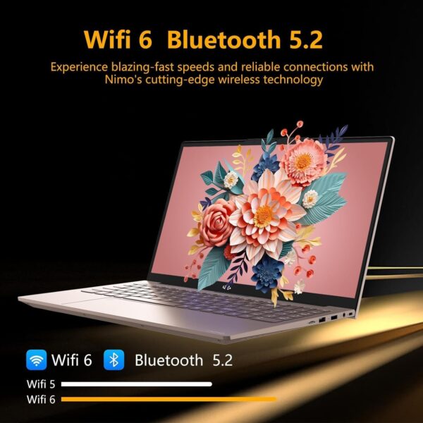 NIMO 15.6 FHD Student Laptop, 16GB RAM, 1TB SSD, Intel Pentium Quad-Core N100(Beat to i3-1115G4, Up to 3.4GHz), 2 Years Warranty, Backlit Keyboard, Fingerprint, Win 11, Rose Gold - Image 9