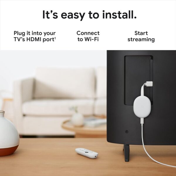 Google Chromecast with Google TV (4K)- Streaming Stick Entertainment with Voice Search - Watch Movies, Shows, and Live TV in 4K HDR - Snow - Image 7