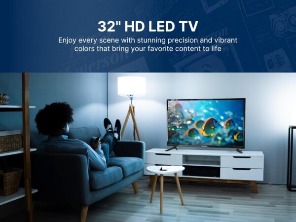 Emerson ET-3200 32" Class Full HD LED TV with 720p Resolution, HDMI and USB Inputs, Built-in Digital TV Tuner, Slim Design, and Energy-Efficient Display – Ideal for Home Entertainment and Gaming - Image 3