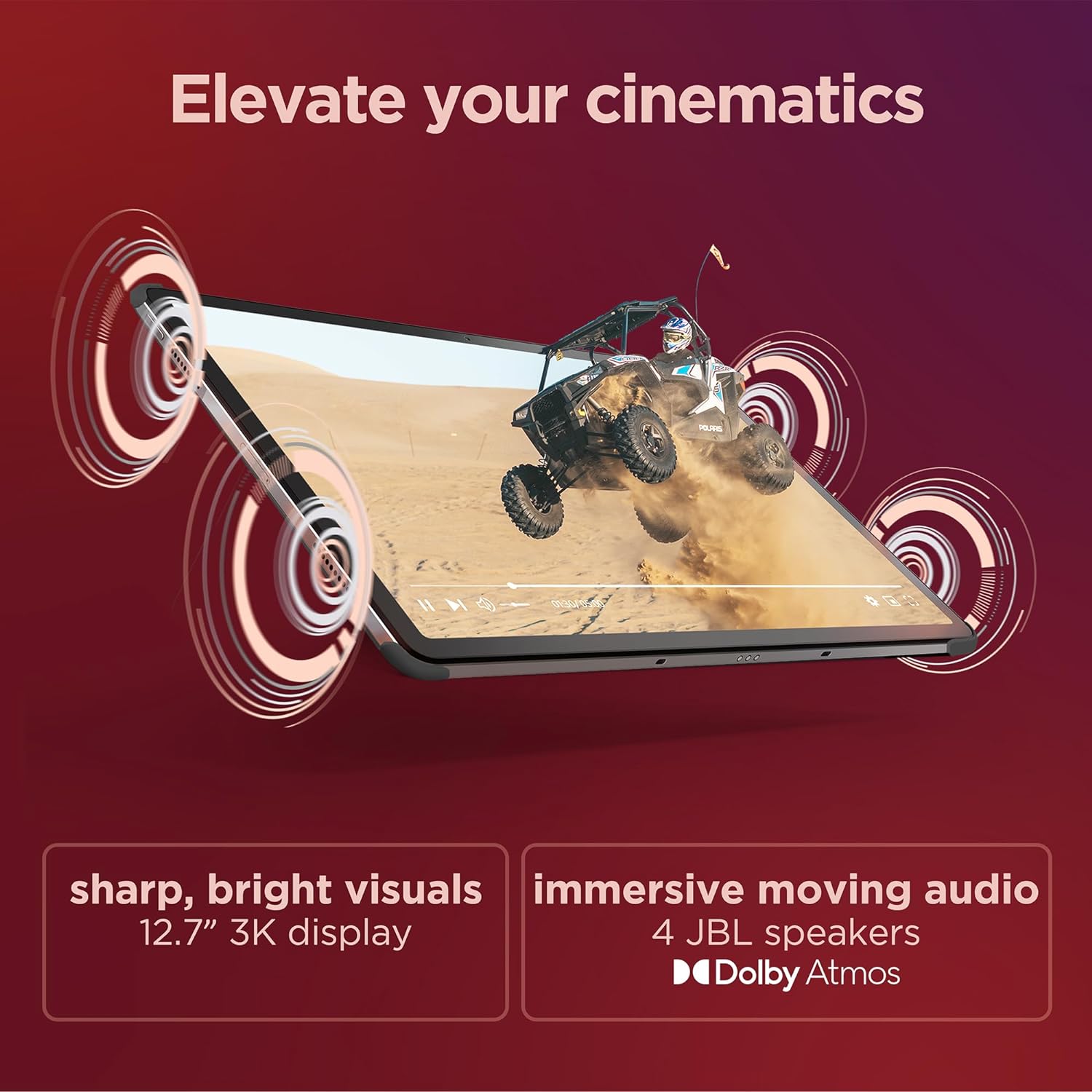 Lenovo Tab P12-2024 - Expansive Touchscreen Tablet - 12.7" 3K Display - 13MP Camera - 8GB Memory - 128GB UFS Storage - Android 13 - Dolby Atmos - Quad JBL Speakers - Pen and Folio Case Included - Image 2