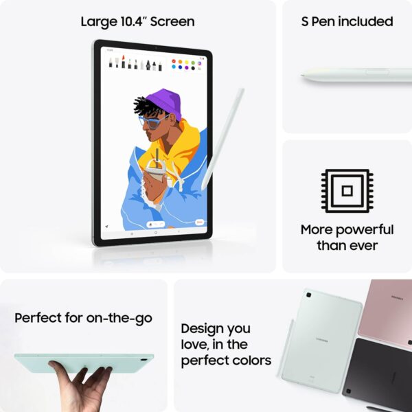 Samsung Galaxy Tab S6 Lite 10.4' 64GB WiFi Android Tablet, S Pen Included, Gaming Ready, Long Battery Life, Slim Metal Design, Expandable Storage, US Version, Oxford Gray, Amazon Exclusive - Image 2