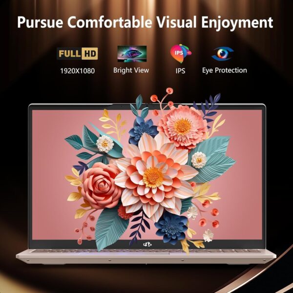 NIMO 15.6 FHD Student Laptop, 16GB RAM, 1TB SSD, Intel Pentium Quad-Core N100(Beat to i3-1115G4, Up to 3.4GHz), 2 Years Warranty, Backlit Keyboard, Fingerprint, Win 11, Rose Gold - Image 3
