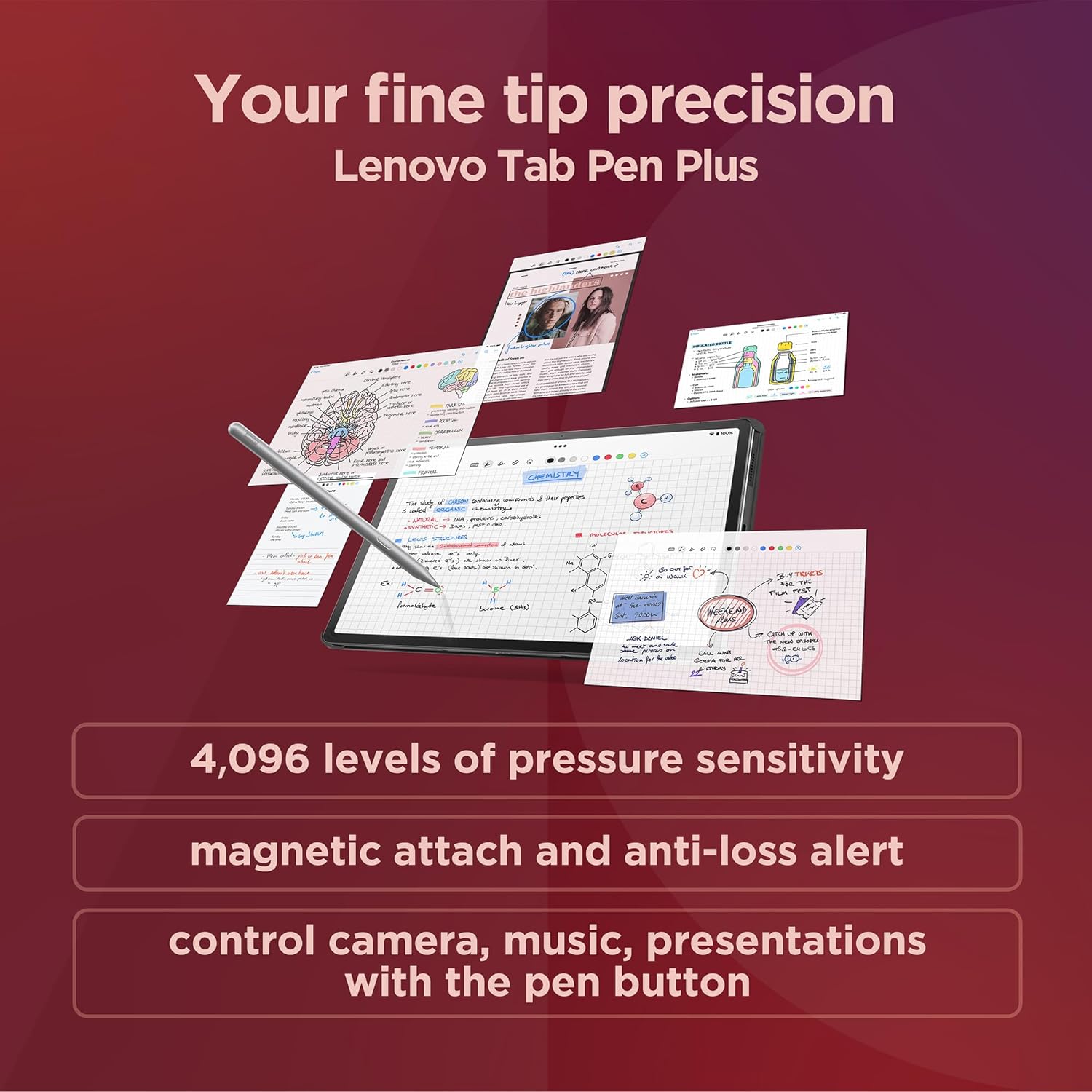 Lenovo Tab P12-2024 - Expansive Touchscreen Tablet - 12.7" 3K Display - 13MP Camera - 8GB Memory - 128GB UFS Storage - Android 13 - Dolby Atmos - Quad JBL Speakers - Pen and Folio Case Included - Image 5