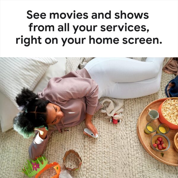 Google Chromecast with Google TV (4K)- Streaming Stick Entertainment with Voice Search - Watch Movies, Shows, and Live TV in 4K HDR - Snow - Image 5