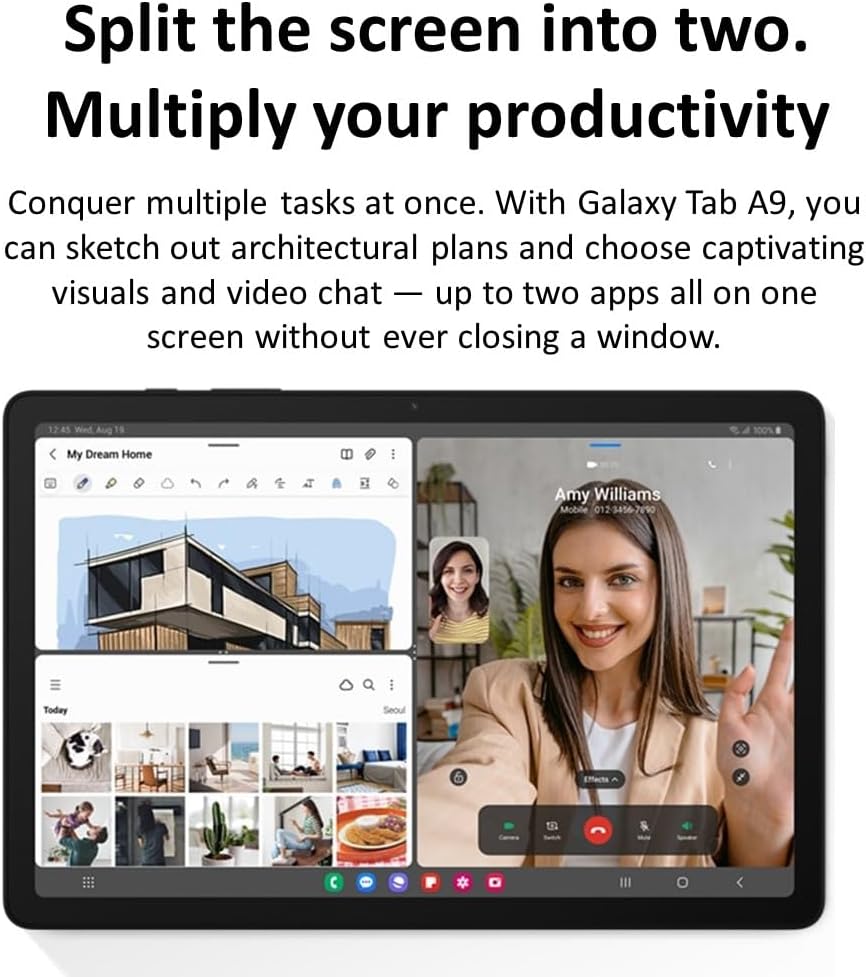 SAMSUNG Galaxy Tab A9 (64GB, 4GB, Wi-Fi Only) 8.7" Android Tablet, All Day Battery, Octa-core (6nm), Dual Speakers, International Model - X110 (256GB SD Bundle, Silver) - Image 6