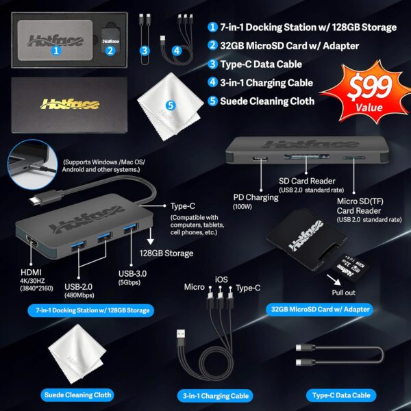 HP Flagship 14" HD Laptop with 1 Year Office 365 | 16GB RAM | 1.22TB Storage(64GB EMMC & 160GB Docking Station Set & 1TB Cloud Storage) | Intel 4-Core Processor | Webcam | Win 11s | White - Image 2