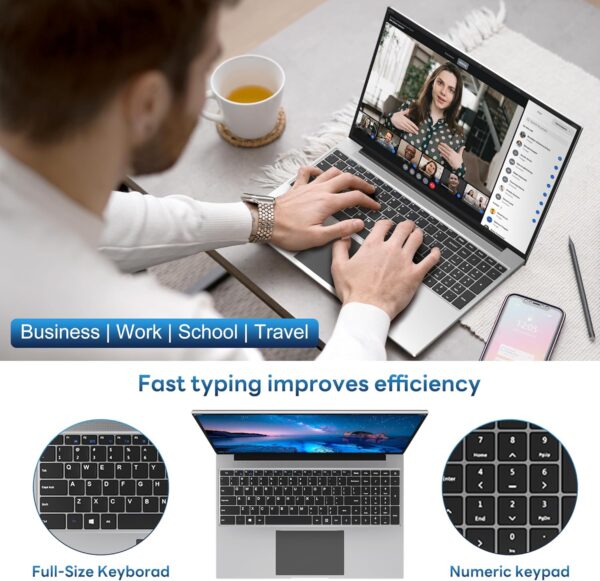 jumper Laptop Computer with 16 Inch FHD 1200P Display, 16GB RAM 1152GB Storage, Laptops with N95 CPU, 38WH Battery, 2 Speakers, HDMI, 2.4G+5G WiFi. - Image 5
