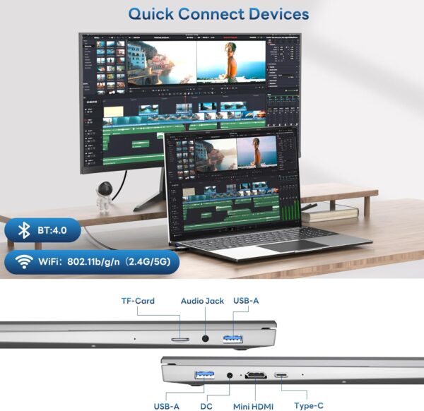 jumper Laptop Computer with 16 Inch FHD 1200P Display, 16GB RAM 1152GB Storage, Laptops with N95 CPU, 38WH Battery, 2 Speakers, HDMI, 2.4G+5G WiFi. - Image 7