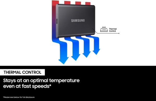 SAMSUNG T7 Portable SSD, 4TB External Solid State Drive, Speeds Up to 1,050MB/s, USB 3.2 Gen 2, Reliable Storage for Gaming, Students, Professionals, MU-PC4T0T/AM, Gray - Image 4
