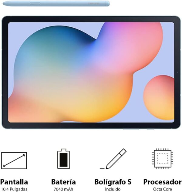 SAMSUNG Galaxy Tab S6 Lite 10.4" 64GB Android Tablet, LCD Screen, S Pen Included, Slim Metal Design, AKG Dual Speakers, 8MP Rear Camera, Long Lasting Battery, US Version, 2022, Angora Blue - Image 2