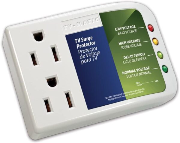 Electronic Voltage & Surge Protector for Smart TV, Game Consoles and Entertainment Center, Protects Against High and Low Voltage, Brownout, Spikes, Power Failure