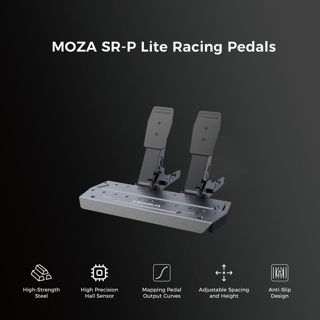 MOZA R5 All-in-One PC Gaming Racing Simulator 4PCS Bundle: 5.5Nm Direct Drive Wheel Base, 11-inch Racing Wheel, Anti-Slip Pedals and a Desk Clamp, Cloud-based App Control - Image 6