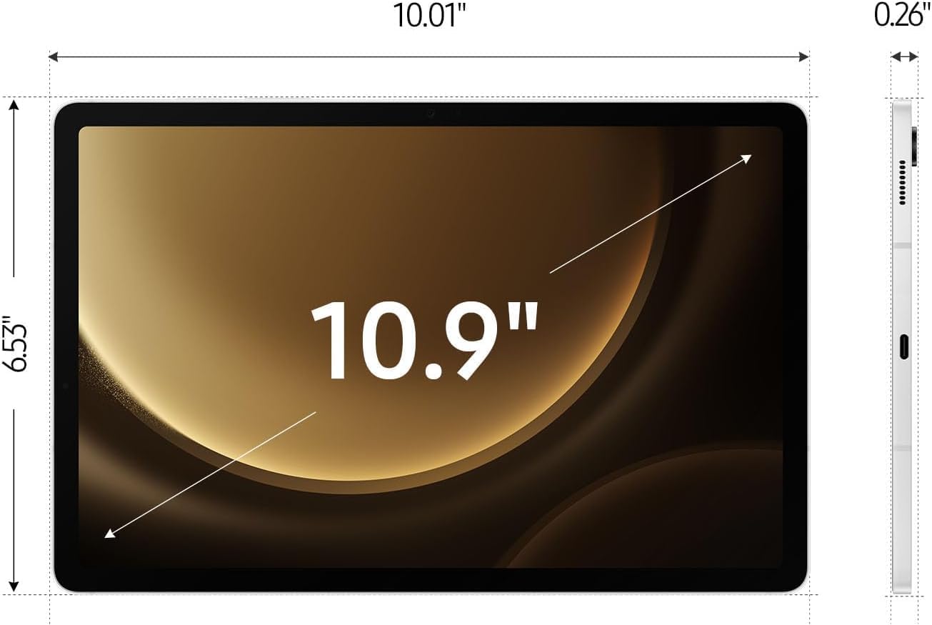 Samsung Galaxy Tab S9 FE (SM-X510) W/S Pen, 256GB 8GB RAM, WiFi Only, Factory Unlocked GSM, International Version (Silver) - Image 2