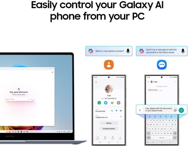 SAMSUNG 15” Galaxy AI Book4 Edge PC Laptop Computer, Snapdragon X Plus Processor, Live Captions, FHD LED Anti-Glare Display, Long-Lasting Battery, 2024 Version, NP750XQA-KB2US - Image 3