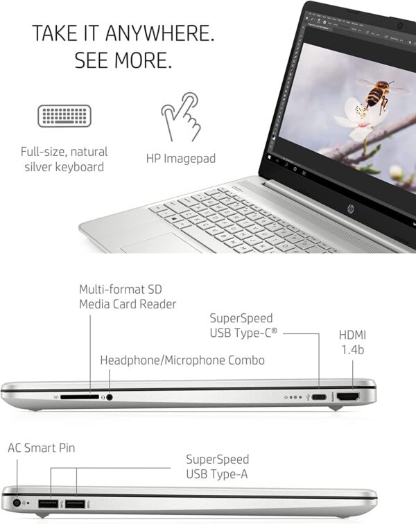 HP 15.6" Laptop, Intel Core i5-1135G7 Processor, Intel Iris Xe Graphics, 15.6" FHD Anti-Glare Display, Online Meeting Ready, HDMI, Wi-Fi and Bluetooth, Windows 11 Home(16GB RAM | 1TB SSD) - Image 2