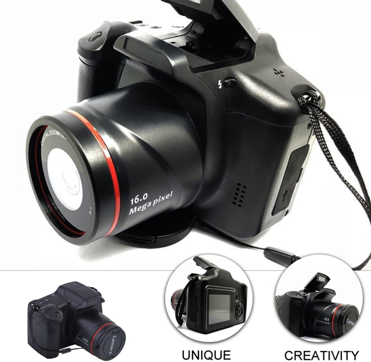 SOLUSTRE Cameras Digital Camera Portable 16x Zoom Video Camcorder Photography Telephoto Camera 4k Video Camera - Image 9