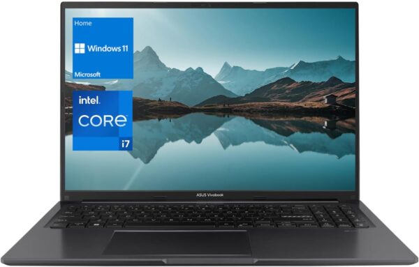 ASUS Vivobook Laptop, 16" FHD+ (1920 x 1200) Display, Intel Core i7-1255U Processor, 16GB RAM, 1TB SSD, Webcam, HDMI, Wi-Fi, Windows 11 Home, Black