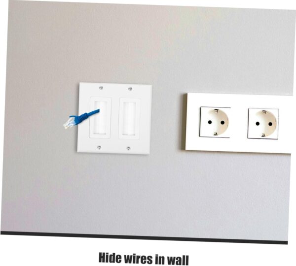 Gadpiparty Dual Port Brush Multimedia Panel Wall Pass Through Cable Outlet Cover Plate for Wall Cable Management Ideal for TV Mounting and Home Entertainment Systems - Image 6
