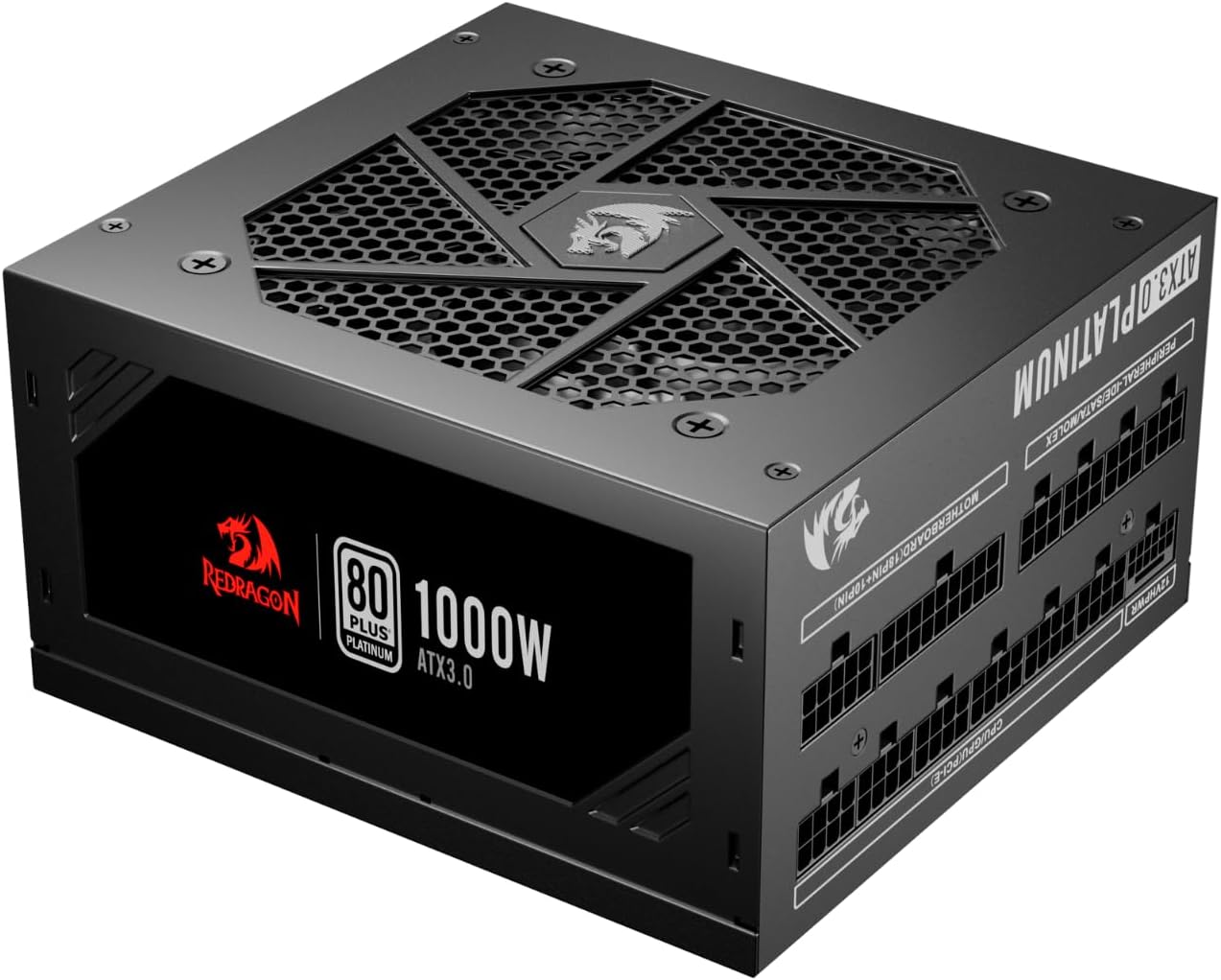 Redragon PSU017 80+ Platinum 1000 Watt ATX 3.0 & PCIe 5.0 Fully Modular Gaming Power Supply, 80 Plus Certified, 100% Japanese Capacitors & Low Noise Smart-ECO Fan, Fully Modular w/12VHPWR Cable - Image 7