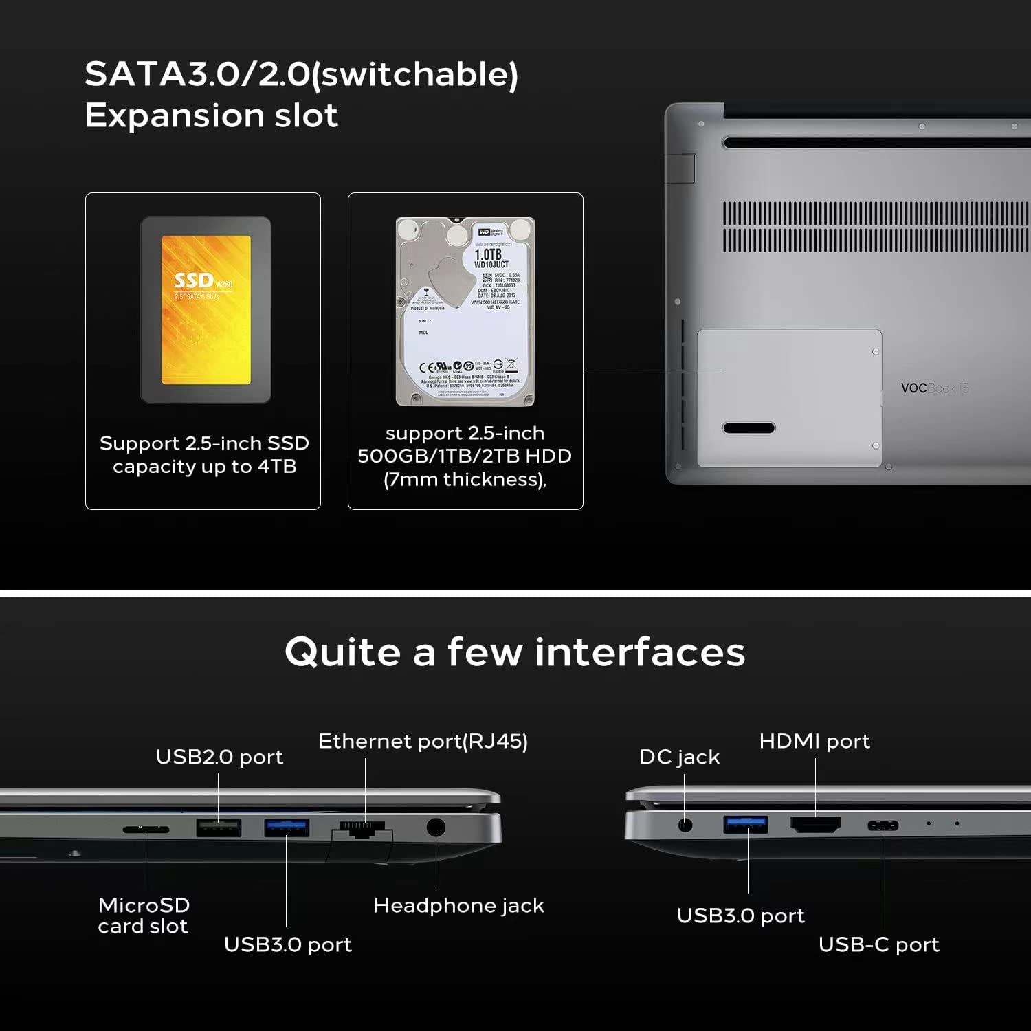 OTVOC Laptop 15.6 inch Windows 11, Celeron JasperLake N5105, Quad Core, Up to 2.9GHz, 16GB RAM, 512GB NVME SSD,Up to 4TB, 15.6" FHD IPS 1920x1080, HDMI, HDD, Type-C, RJ45, Support Windows 10, Silver - Image 7