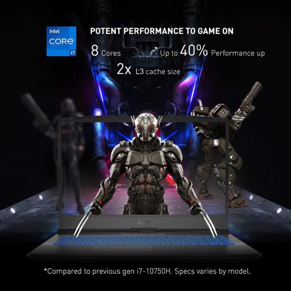 MSI Pulse GL66 Gaming Laptop: 15.6" 144Hz FHD 1080p Display, Intel Core i7-11800H, NVIDIA GeForce RTX 3070, 16GB, 512GB SSD, Win10, Black (11UGK-001) - Image 2