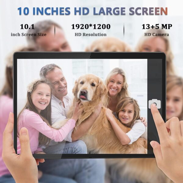 Tablet 10.1 inch Android 12 Tablet 2024 Latest Update Octa-Core Processor with 64GB Storage, Dual 13MP+5MP Camera, WiFi, Bluetooth, GPS, 512GB Expand Support, IPS Full HD Display (Black) - Image 2