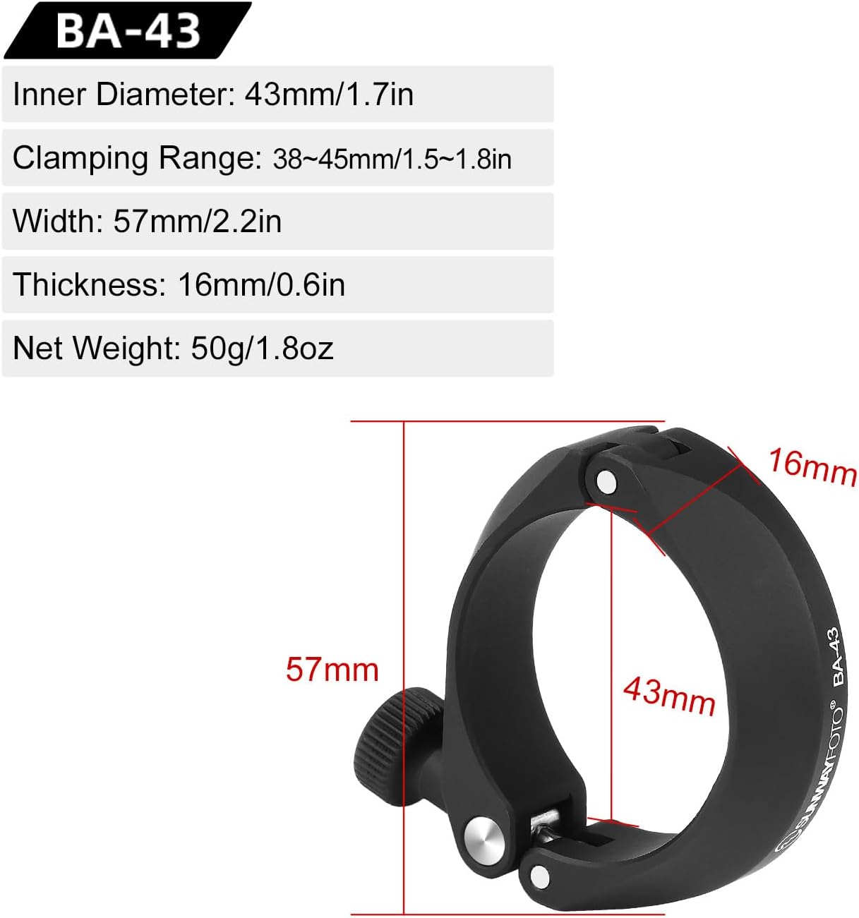 SUNWAYFOTO BA-43 Cell Phone Adapter for Binocular, Universal Smartphone Mount for Binocular, Compatible with Eyepiece Outer Diameter 38-45mm - Image 9