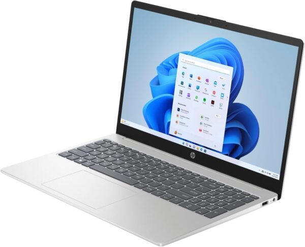 HP 15.6 Full HD Laptop, AMD Ryzen 5 7520U, 16GB RAM, 256GB SSD, Windows 11 Home, Natural Silver - Image 2