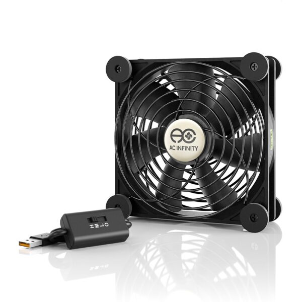 AC Infinity MULTIFAN S3, Quiet 120mm USB Fan, UL-Certified for Receiver DVR PlayStation Xbox Computer Cabinet Cooling