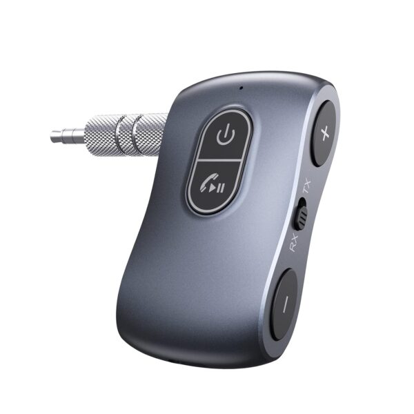 Aux Bluetooth Adpater for Car, Bluetooth 5.3 Transmitter Receiver Noise Cancelling, Portable 3.5mm Aux Bluetooth Adapter Hands-Free Call, Low Latency, for Car Home Stereo/TV/Headphones/Speaker