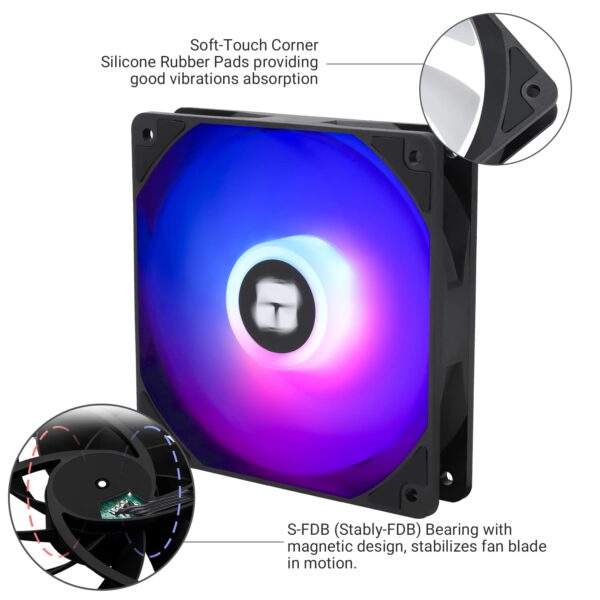 Thermalright TL-C12C-S X3 CPU Fan 120mm ARGB Case Cooler Fan, 4pin PWM Silent Computer Fan with S-FDB Bearing Included, up to 1500RPM Cooling Fan（3 Quantities） - Image 2