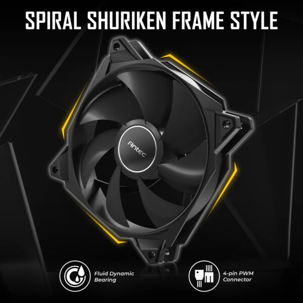 Antec PWM PC Fans, 120mm Fan, 66.56CFM, 2.7mmH₂O, PWM Case Fan, 4 Pin PWM Connector, Computer Fans with 2000 RPM, Storm Series 3 Packs - Image 8