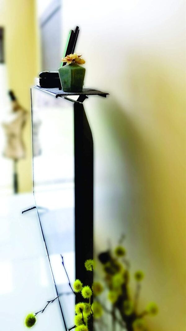 Axis Flat Screen TV Black Steel Shelf - Universal 32 Inch and Up, No Tools Required, USA Patent Pending - Image 3