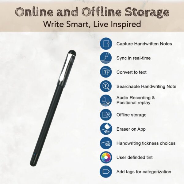 3in1 Digital Smart Pen, Smartpen Writing Set-Smart pens for Note Taking, Real-time Digital Synchronization Compatible for iOS and Android Smartphone, Smart Pen and Notebook and Writing pad - Image 2