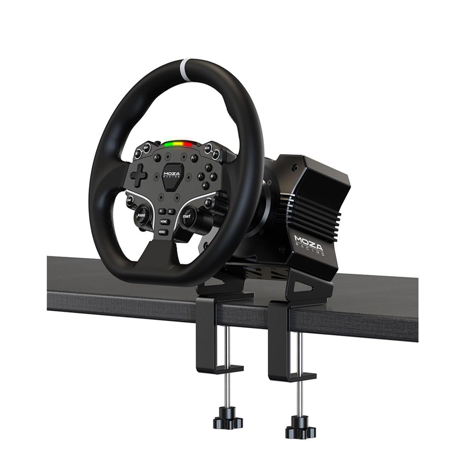 MOZA R5 All-in-One PC Gaming Racing Simulator 4PCS Bundle: 5.5Nm Direct Drive Wheel Base, 11-inch Racing Wheel, Anti-Slip Pedals and a Desk Clamp, Cloud-based App Control - Image 2