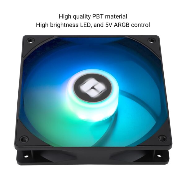 Thermalright TL-C12RB-S V2 CPU Fan Case Cooler PWM Fan, 4pin PWM Connector Computer Fan with ARGB Aperture, 1500RPM Speed PC Cooling Reverse Fan(120mm,Black) - Image 5