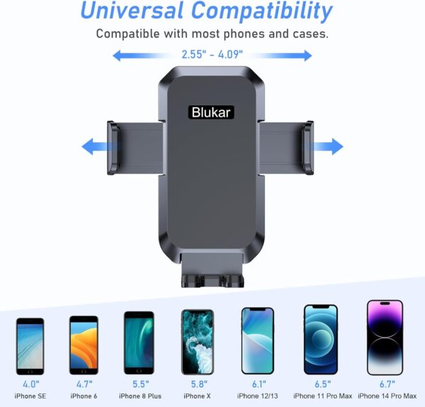 Car Phone Holder Mount, Super Stable Air Vent Cell Phone Car Mount with 2025 Metal Hook Clip, 360° Rotation,One Button Release for iPhone, Samsung, Google, and All Other Smartphones - Image 7