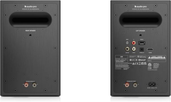 Audio Pro A28 Wireless Bookshelf Speakers | WiFi, Bluetooth 4.2, Multiroom Home Entertainment Stereo | Compatible w/AirPlay 2, Spotify | Black - Image 6