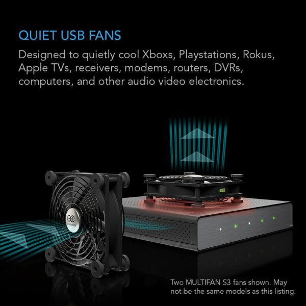 AC Infinity MULTIFAN S3, Quiet 120mm USB Fan, UL-Certified for Receiver DVR PlayStation Xbox Computer Cabinet Cooling - Image 2