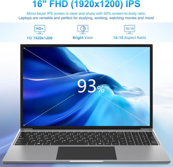 jumper 16 Inch Laptop Computer, 12GB RAM 640GB Storage, 5305U Processor, 1200p IPS FHD Display, WiFi-5, USB-A&C, HDMI, 38Wh Battery, Cooling System. - Image 4
