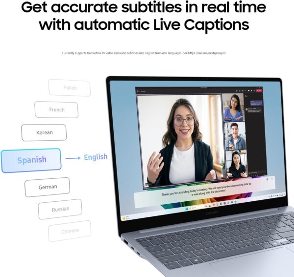 SAMSUNG 15” Galaxy AI Book4 Edge PC Laptop Computer, Snapdragon X Plus Processor, Live Captions, FHD LED Anti-Glare Display, Long-Lasting Battery, 2024 Version, NP750XQA-KB2US - Image 4