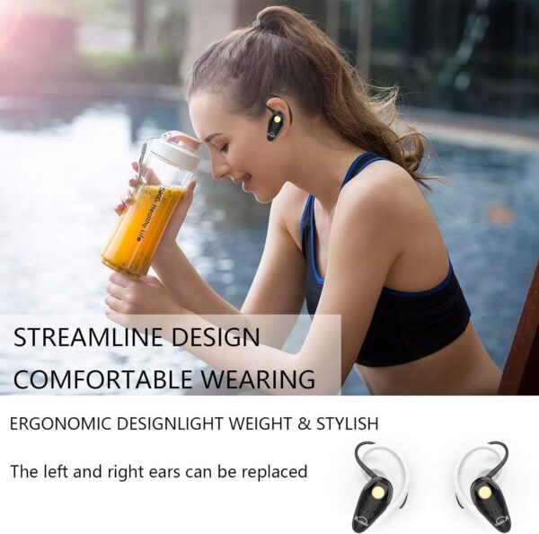 Bluetooth Headset, V5.0 Ultralight Wireless Headphone Cell Phone Earpiece with Mic Headsetcase,Volume Control, Handsfree Earbud,Compatible with Android/iPhone/Smartphones/Laptop - Image 5