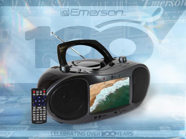 Emerson EDL-2560H Bluetooth DVD Boombox Multimedia Player, Portable Entertainment with 7'' LCD Screen, Digital TV Tuner, Bluetooth Streaming, CD/MP3 Player, AM/FM Radio, USB/SD Playback, Twin Speakers - Image 11