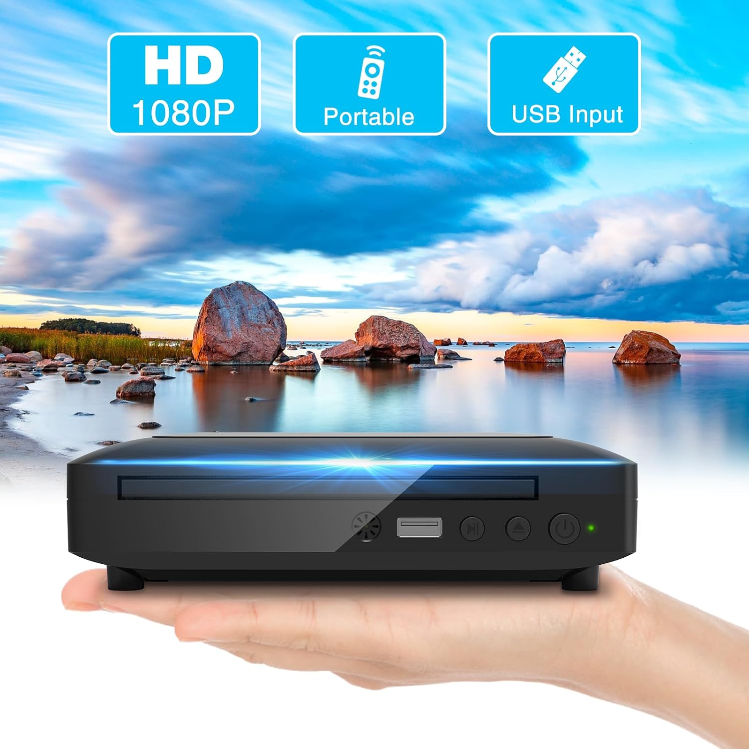 Ceihoit Mini HD DVD Player, CD Players for Home, DVD Players for TV, HDMI and RCA Cable Included, Up-Convert to HD 1080p, All Region, Breakpoint Memory, Built-in PAL/NTSC, USB 2.0 - Image 3