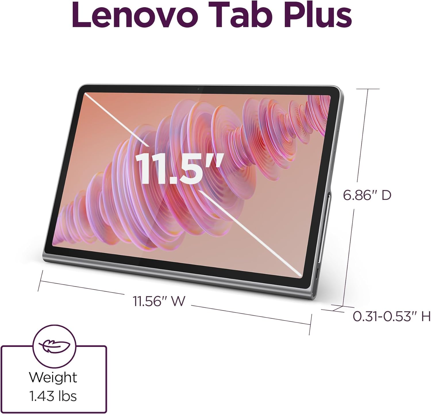 Lenovo Tab Plus - 2024 - Premium Entertainment Tablet - 8 JBL® Speakers - 11.5" 2K LCD Touch Display - 8GB Memory - 128GB Storage - MediaTek™ Helio G99 - Folio Case Included - Luna Grey - Image 8