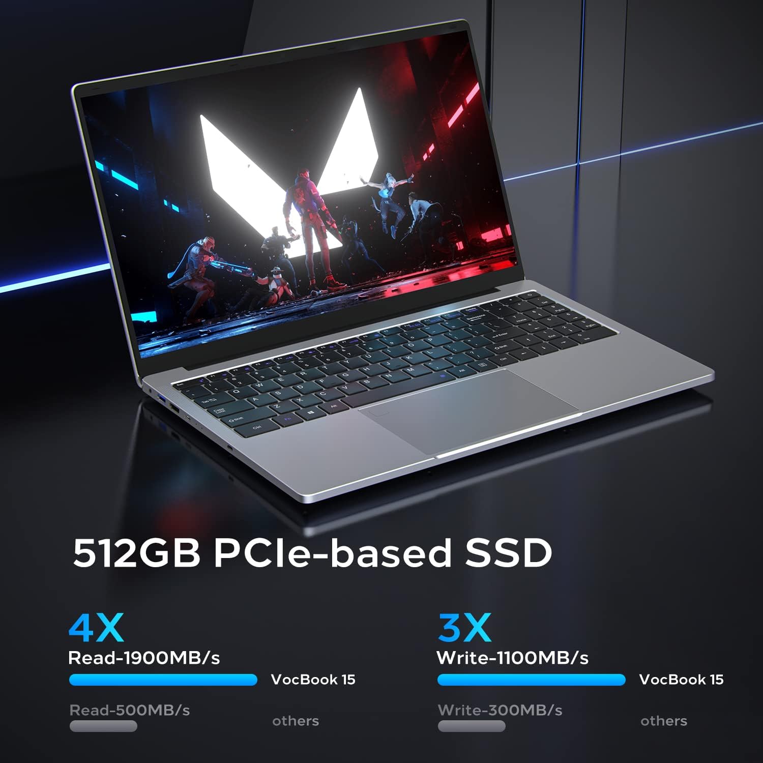 OTVOC Laptop 15.6 inch Windows 11, Celeron JasperLake N5105, Quad Core, Up to 2.9GHz, 16GB RAM, 512GB NVME SSD,Up to 4TB, 15.6" FHD IPS 1920x1080, HDMI, HDD, Type-C, RJ45, Support Windows 10, Silver - Image 4