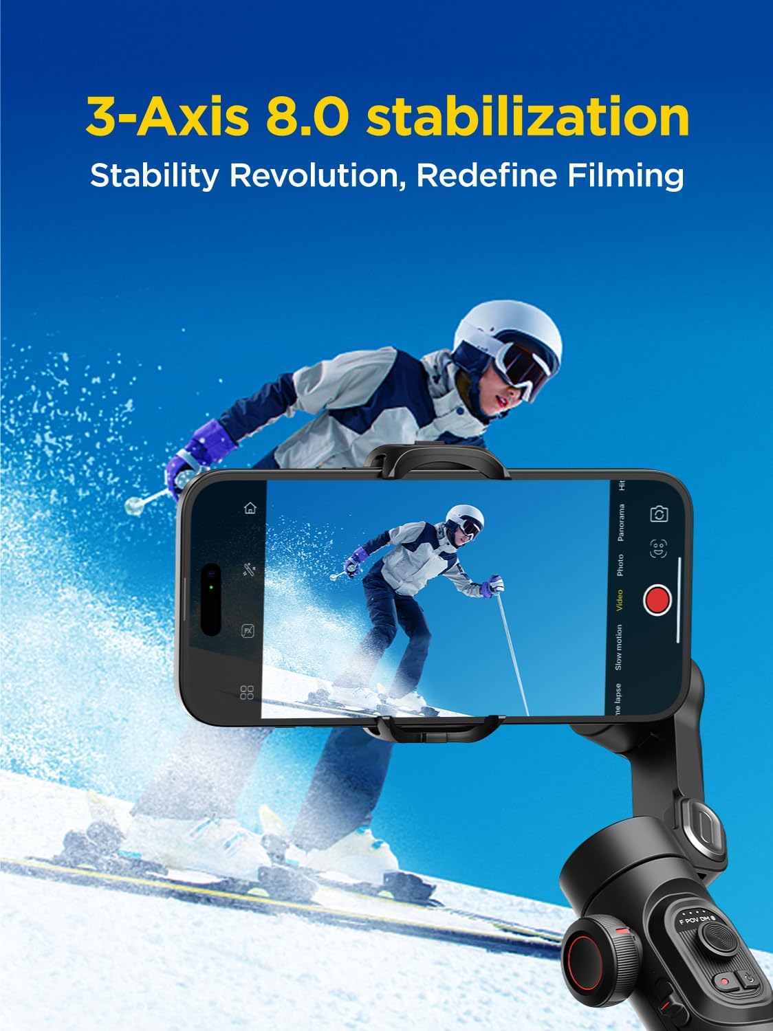 Gimbal Stabilizer for Smartphone, iPhone Gimbal w/Focus Wheel Face/Object Tracking Gimbal for iPhone 16 15 Pro Max/Android Foldable 3-Axis Handheld Phone Gimbal for Video Recording -Smart XE - Image 2