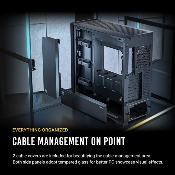 Antec Performance 1 FT, Full Tower, RTX40 Fully Compatible, Temp Display, 4 x Storm T3 PWM Fans, Type-C, Dual TG Side Panels, Removable Top Bracket, High Airflow Mesh Front Panel, E-ATX PC Gaming Case - Image 7
