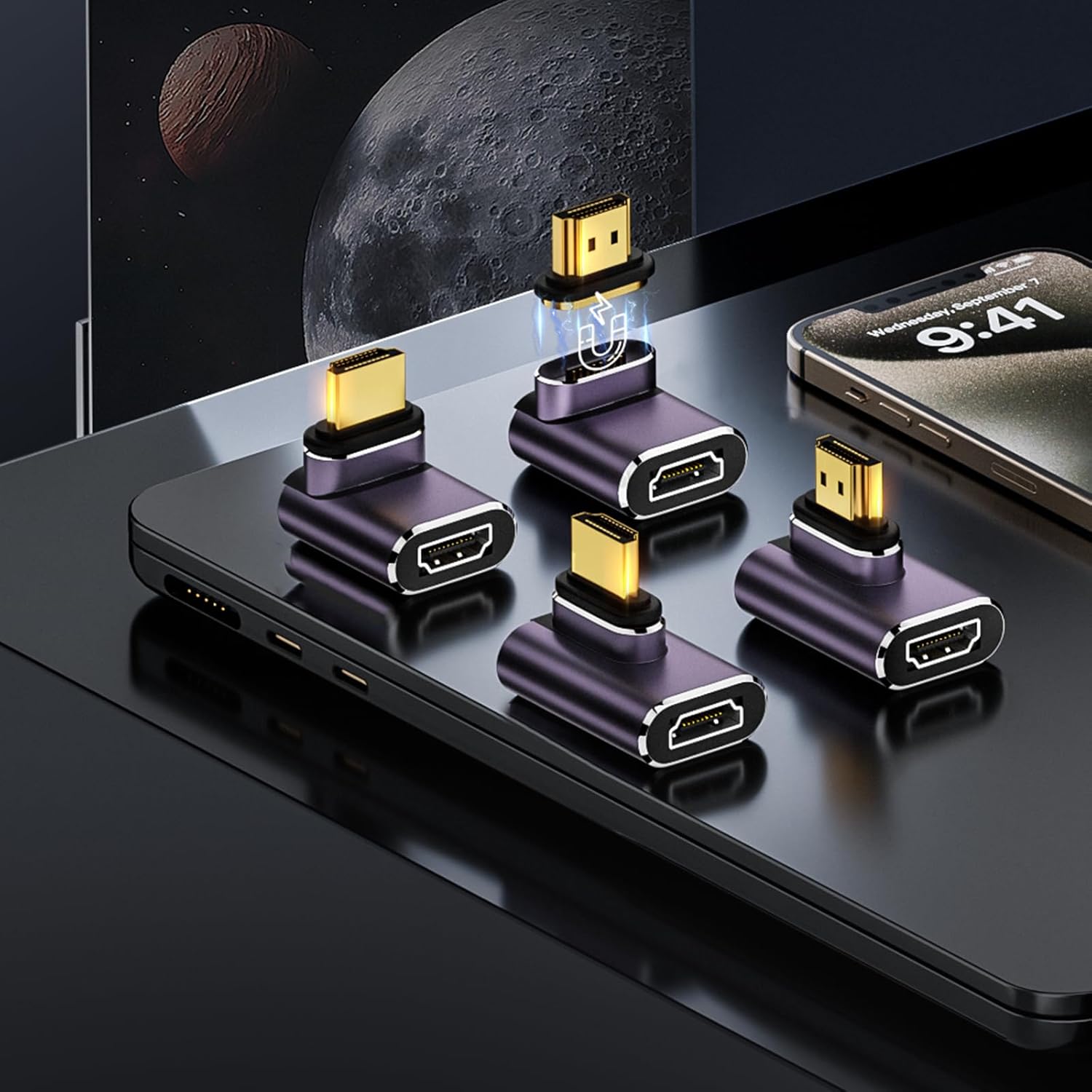 Adapter Straight Head Male to 90 Degree Female HDTV Conversion Converter for Intelligent Home Entertainment - Image 6